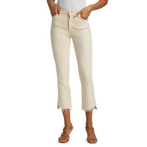 Mother The Insider Crop Step Fray in Chalk It Up Size 27